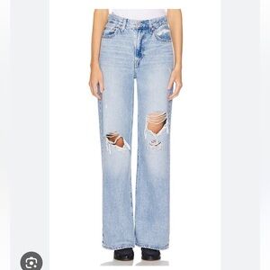 Levi’s Ribcage Wide Leg Jeans - Light Blue Distressed “Bin Day”